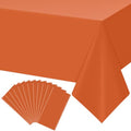 YIDAKO 12-Pack Orange Disposable Plastic Tablecloths for Rectangle Tables - Waterproof 54x108 Inches