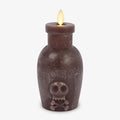 Flameless Poison Bottle Candle - Dark Chocolate Wax with Moving Flame & Timer, Halloween Decor, Chocolate Torte Variation