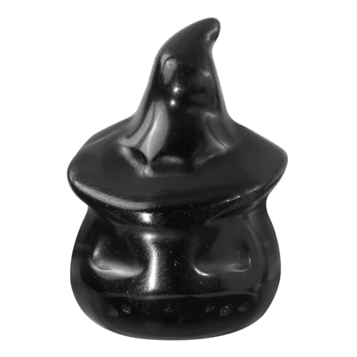 Halloween Crystal Obsidian Pumpkin Ghost Figurine Set - Black, 2 Pieces