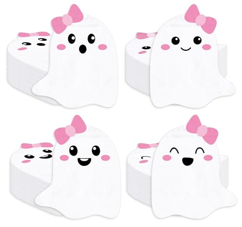 Halloween Ghost Paper Napkins 100-Pack - Spooky Party Tableware