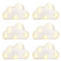 6 Pcs LED Cloud Night Lights - Cloud-Shaped Wall Hangable Lamps - Warm White