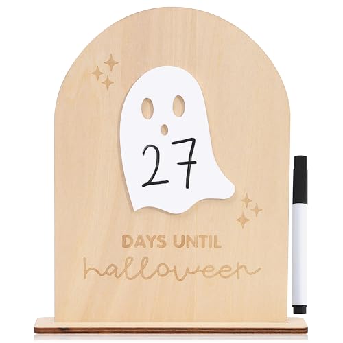 Halloween Countdown Wooden Sign - Reusable Spooky 3D Decor for Indoor Halloween Parties