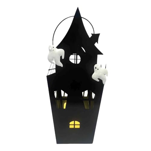 Mini Lighted Haunted House Halloween Decoration - 0.5 Ft. Warm White LED