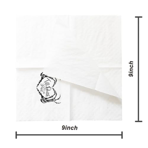 Funny Gothic Skeleton Cocktail Napkins - Till Death Do Us Part, 100 Pack