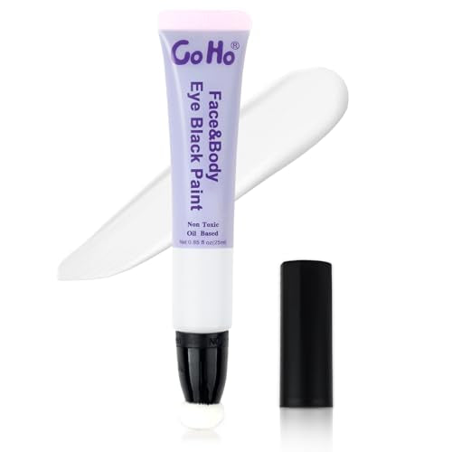 White Face Paint for Halloween & Cosplay - Waterproof Body & Eye Black - Variation: White