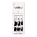 Press-On Nails Short Square Black and White - Midnight Drive, 30 Pieces with Tools - Variation of THIS listing