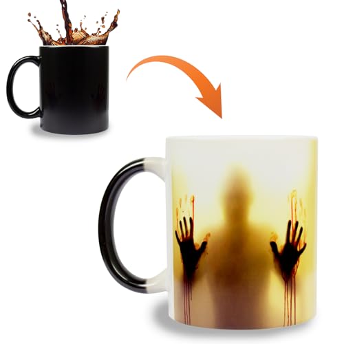 Color Changing Zombie Coffee Mug - Horror Movie Gift, 11oz Heat-Sensitive Cup
