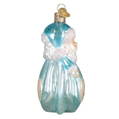 Baby Boy's Santa Lovey Christmas Ornament - First Noel Glass Keepsake - Boy's Santa Lovey Variation