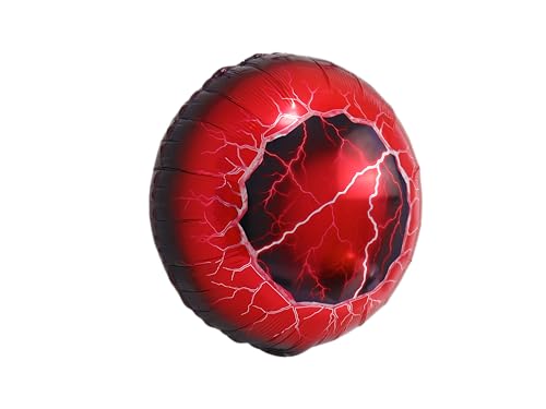 Upside Down Red Portal Eyeball Balloons for Stranger Things Party - Creepy Lightning Design, 6 Pack