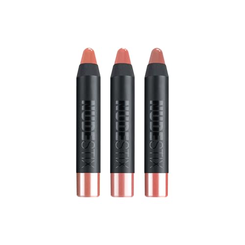 Nudestix Nude Natural Lips Kit – 3-Piece Mini Gel Color Lip + Cheek Balm Set in Hydrating Nude Shades | Co-Founder Curated, Glossy Finish, Vegan & Clean Beauty | Limited Edition Lip Set