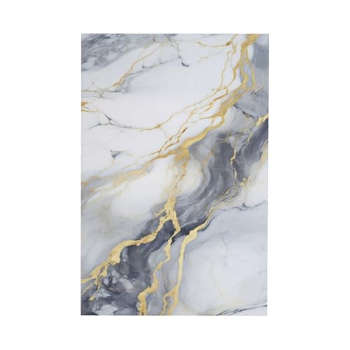 Marble Texture Rectangular Tablecloth 60x90 Inch - Washable & Waterproof, Gray & White Design - Variation: Marble Texture #01