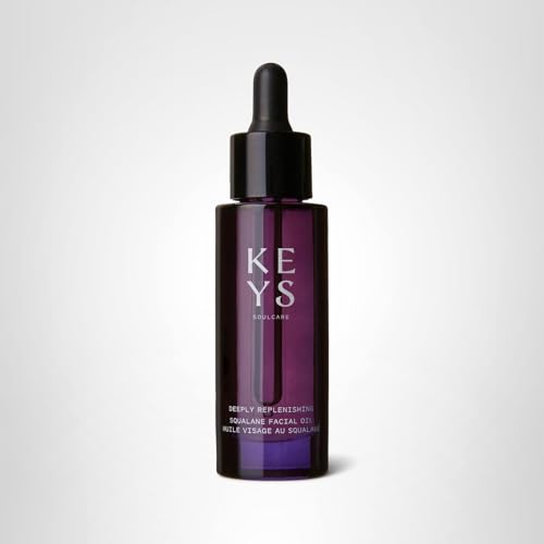 Keys Soulcare Deeply Replenishing Squalane Facial Oil, Hydrates Skin Overnight for a Radiant, Glowing Complexion, Vegan, Cruelty Free, 1.01 Fl Oz