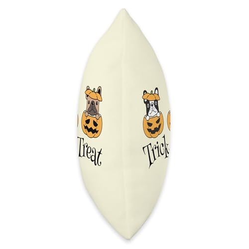 Halloween Frenchie Throw Pillow 16x16 - Dog Lover Home Decor