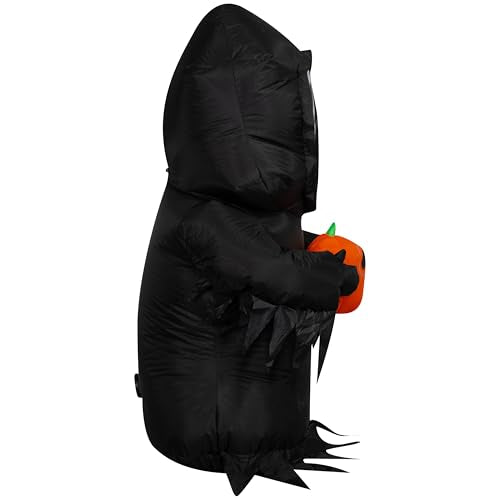 3.5 Ft Lighted Inflatable Ghostface Halloween Yard Decoration with Jack O Lantern