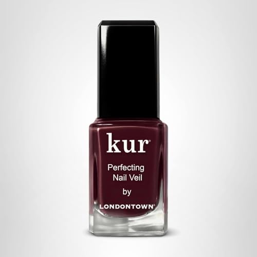LONDONTOWN Perfecting Nail Veil, Sheer, Buildable Nail Tint Plus Nail Strengthener, Hydrates & Conditions Nails, #10 Cherry Cola, 0.4 Fl Oz