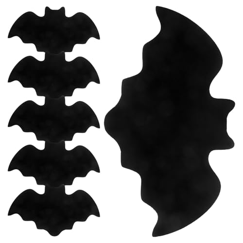 Halloween Felt Bat Placemat Set - Reusable Black Table Mats for Dining