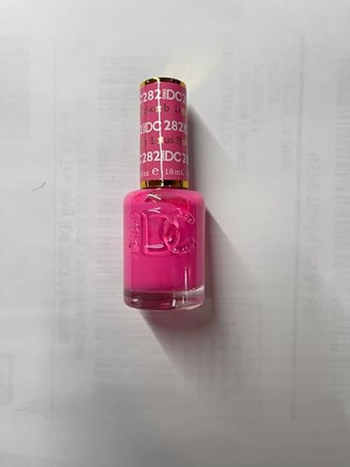 DND DC Gel Polish Set, Pink Collection, UV/LED GelPolish and Air Dry Nail Lacquer, Matching Chip-Free Polish Duo, 282 Lotus Flowerbomb, 0.5 Fl Oz Each