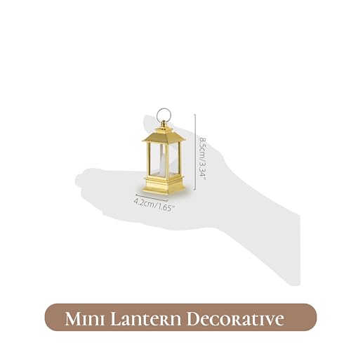 24 Pack Gold Mini Lanterns Decorative Indoor for Wedding & Events - Plain