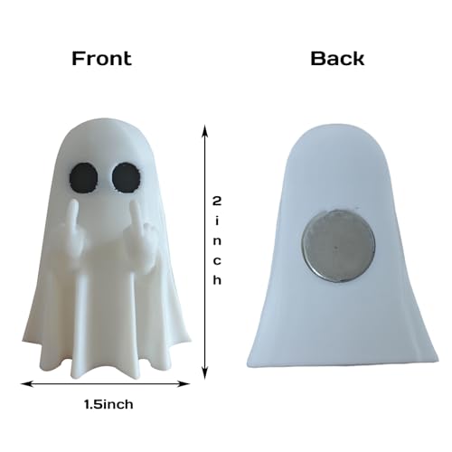 Ghost Refrigerator Magnets 2Pcs Halloween Decor White+White - Removable Magnetic Fridge Decor