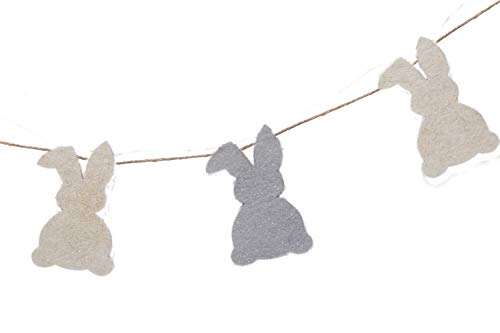 Easter Bunny Felt Garland - Handmade Wool Decor for Spring & Celebrations