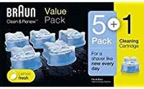 Braun Syncro Shaver Refills - Clean & Renew 6 Pack for Optimal Shaving Performance
