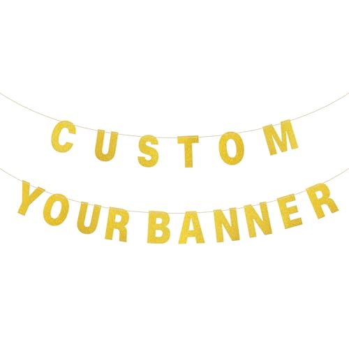 DIY Glitter Letter Banner Kit - Customizable Gold Sign for Parties & Events