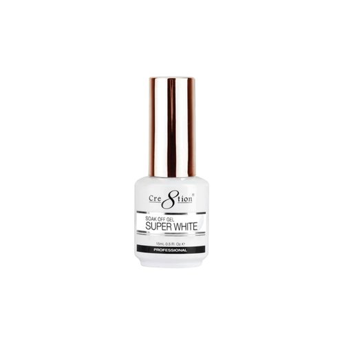 Beauty Cre8tion Soak Off Gel Nail Polish | Chip Resistant & Fast Drying - Super White, 0.5 fl oz