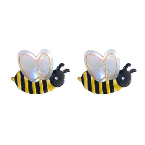 Bee Hair Clips - Small Acetate Claw Clips for Women, Pack of 2 - Bee Variation