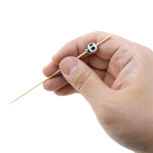 Skull Cocktail Picks 100-Pack - Food & Drink Garnishes for Parties