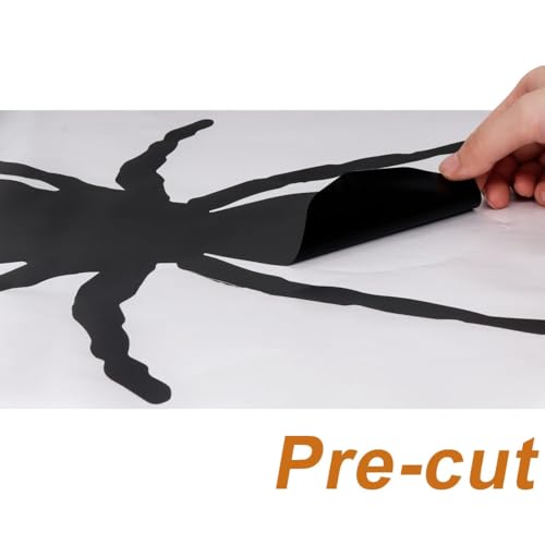 Halloween Window Clings Decorations - 7 Large Spiders Silhouette Halloween Decor - Black Indoor Window Stickers - Scary Spider Scene Setters - Variation: 7 Large Spiders
