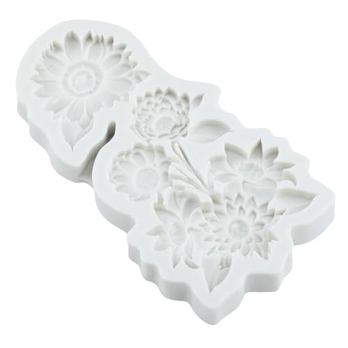 Flower Silicone Mold for Cake Decorating Peony Dahlia Chrysanthemum Style L
