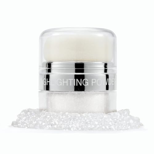 White Glitter Air Cushion Highlighter Powder for Face, Eyes, Body & Hair - Easy-Use Contour & Brighten