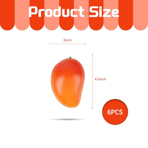 Artificial Red Mango Fruit Decor - Realistic Fake Fruit for Home & Party Decoration 6pcs