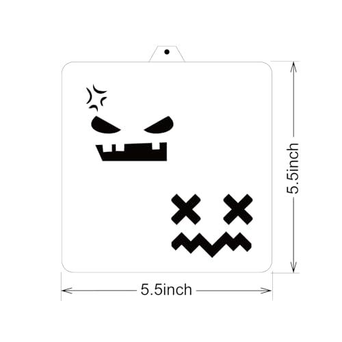 Halloween Ghost Face Cutter and Stencils Bundle - Reusable Spooky Ghost Templates for DIY Halloween Decor - Variation: Ghost Faces