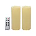 Outdoor Flameless LED Candles with Remote & Timer - 3x8 Inches, Dark Ivory, Waterproof 2 Pack