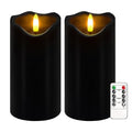 Black Flameless Candles Set of 2 with Remote & Timer - Halloween & Gothic Decor