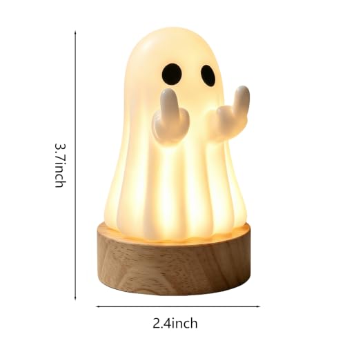 Indoor Halloween Ghost Figurine - Light-Up Rustic Spooky Decor