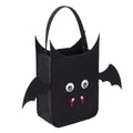 Halloween Trick or Treat Tote Bag for Kids with Handle - Black Bat Design