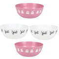 Large Halloween Candy Bowls Set - Reusable Plastic Trick or Treat Bowls - White Pink