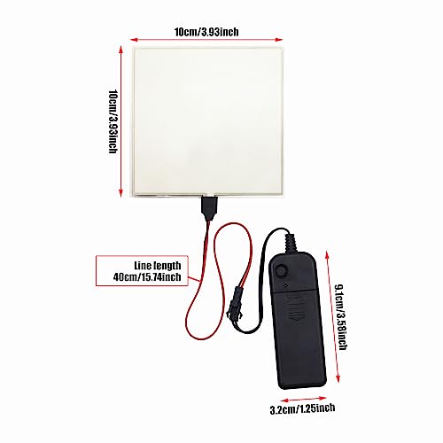 DIY Electroluminescent EL Panel Light 10cm x 10cm - White, Cuttable Paper for Decoration & Parties