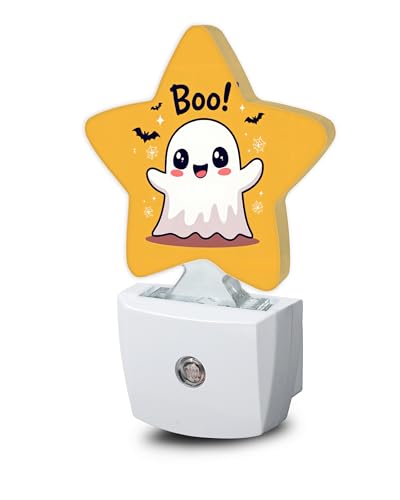 Cute Ghost Halloween Bat Nightlight Plug-in Wall Decor Dusk to Dawn Sensor