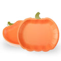 Pumpkin Party Plates - Fall Disposable Paper Plates for Halloween & Autumn - 24 pcs