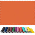 Disposable Paper Placemats - Scalloped Edge, Orange, Pack of 50 - Table Mats