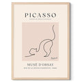 Line Cat Wall Art Picasso Abstract Line Drawing Canvas Print - 16x12 Inch