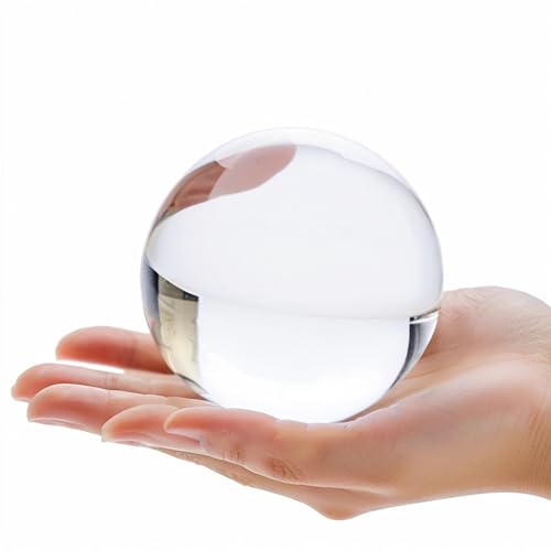 80mm Clear Crystal Ball with Stand for Photography & Decor - Sphere Set