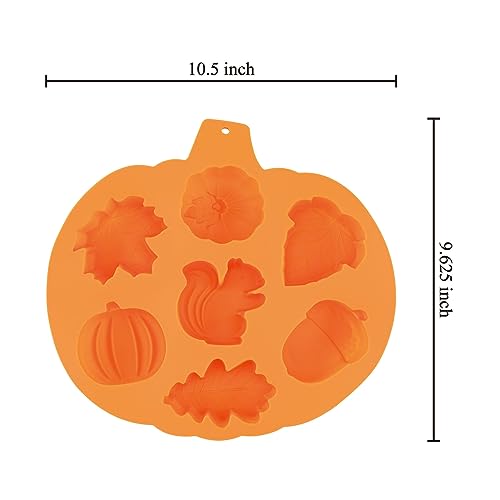 Pumpkin Cake Mold 7 Cavities Set of 2 - Fall Harvest Silicone Baking Mold