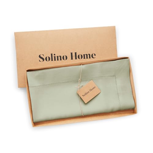 Pure Linen Table Cloth - Sage Green, 52 x 52 Inches, Classic Hemstitch