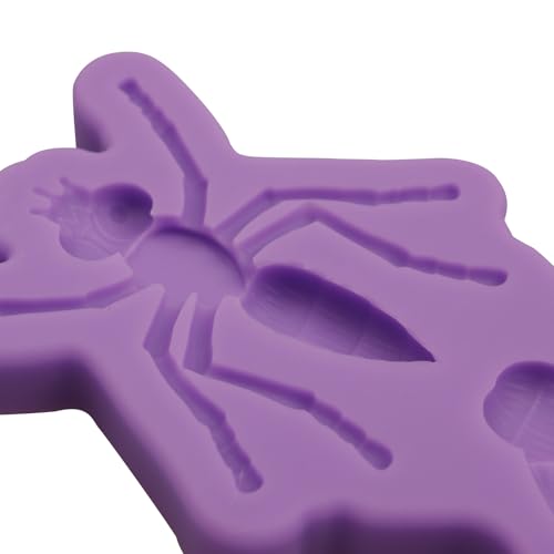 Purple Insect Fondant Molds - Bug Cake Decoration Silicone Set for Halloween