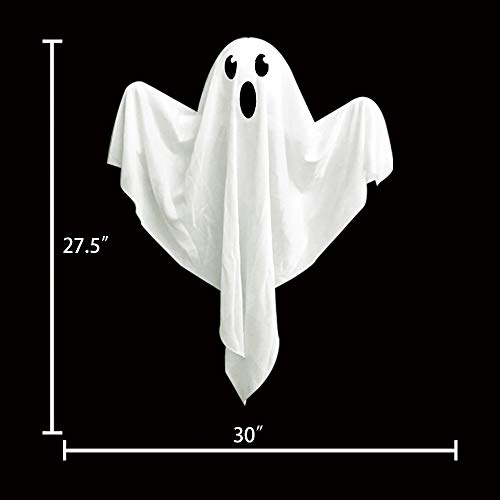Light Up Halloween Ghost Decorations - Purple Ghosts 27.5 Inch Pack of 4 with LED Lights