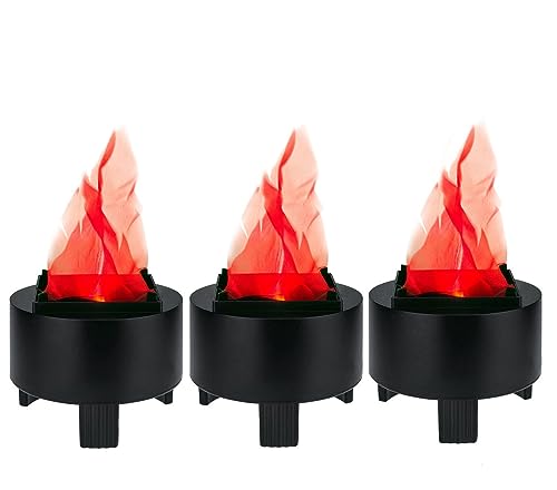 3 Pack 3D LED Fake Fire Flame Light Indoor Flame Effect Lamps for Christmas Halloween Party